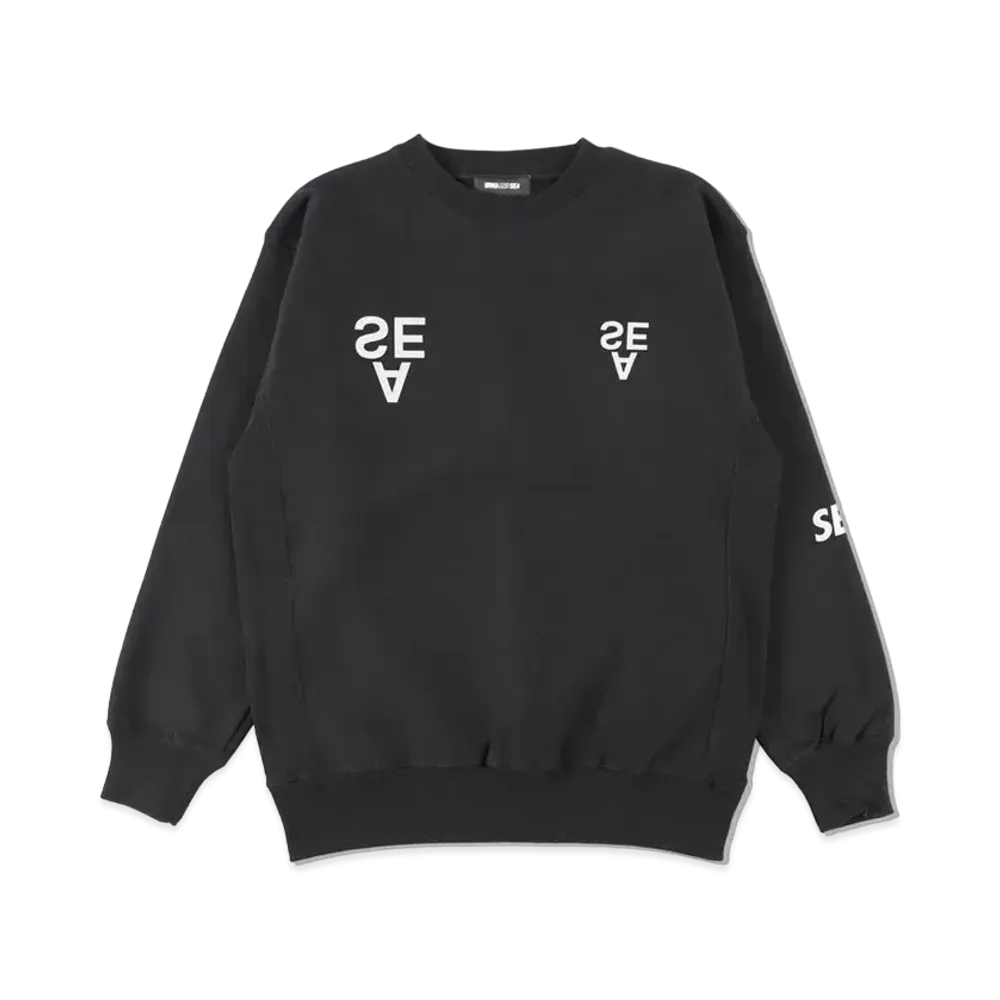 WIND AND SEA A32(RVS.COPY) REFLECTION BRUSHED CREW NECK "Black"