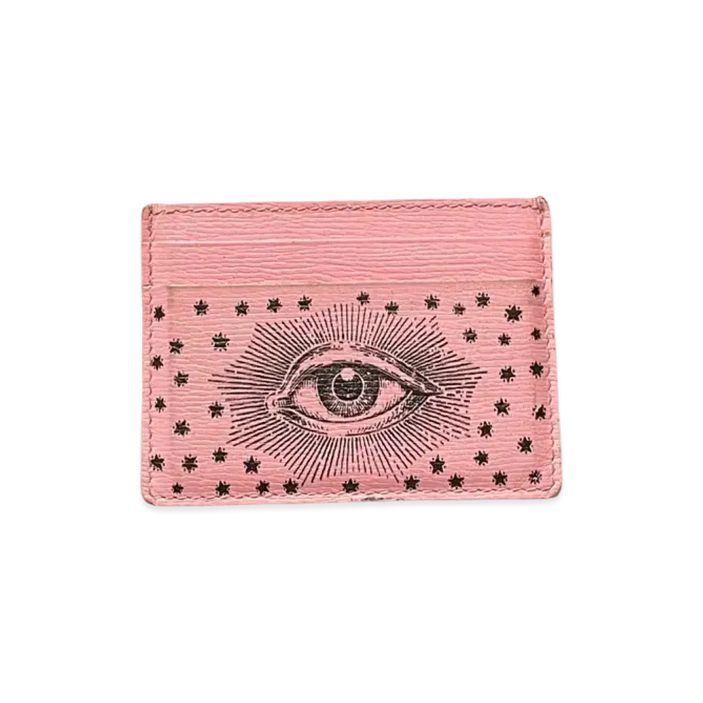 GUCCI Garden Eye Motif Card Case "Pink"