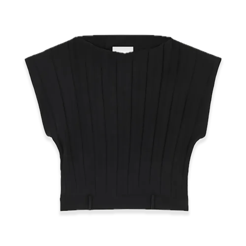 MM6 Maison Margiela Pleated Sleeveless Top "Black"