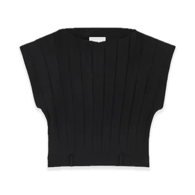 MM6 Maison Margiela Pleated Sleeveless Top "Black"