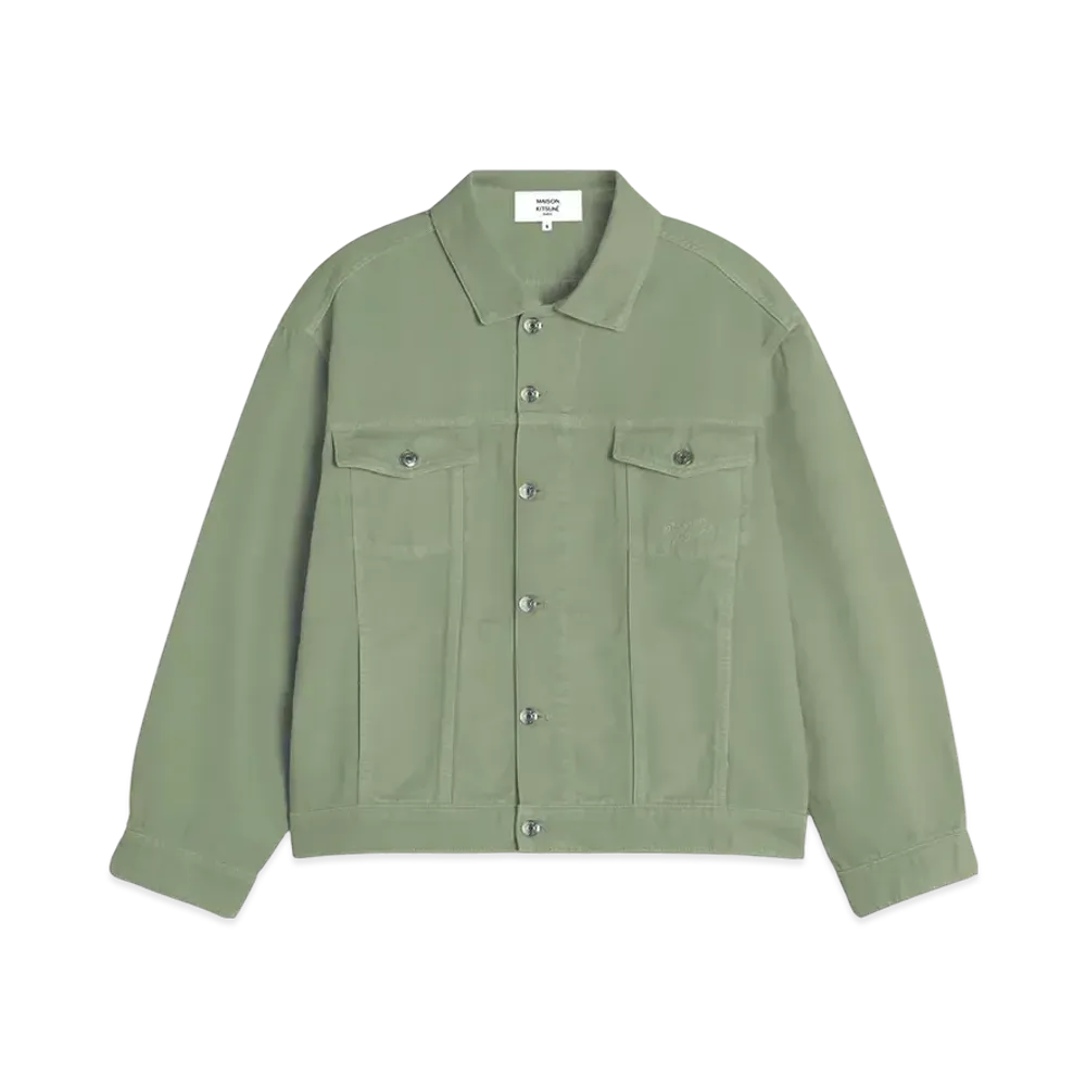Maison Kitsune Trucker Jacket "Turf Green"