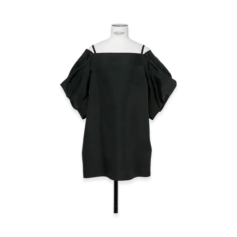 sacai Double-Faced Silk Cotton Pullover "Black"