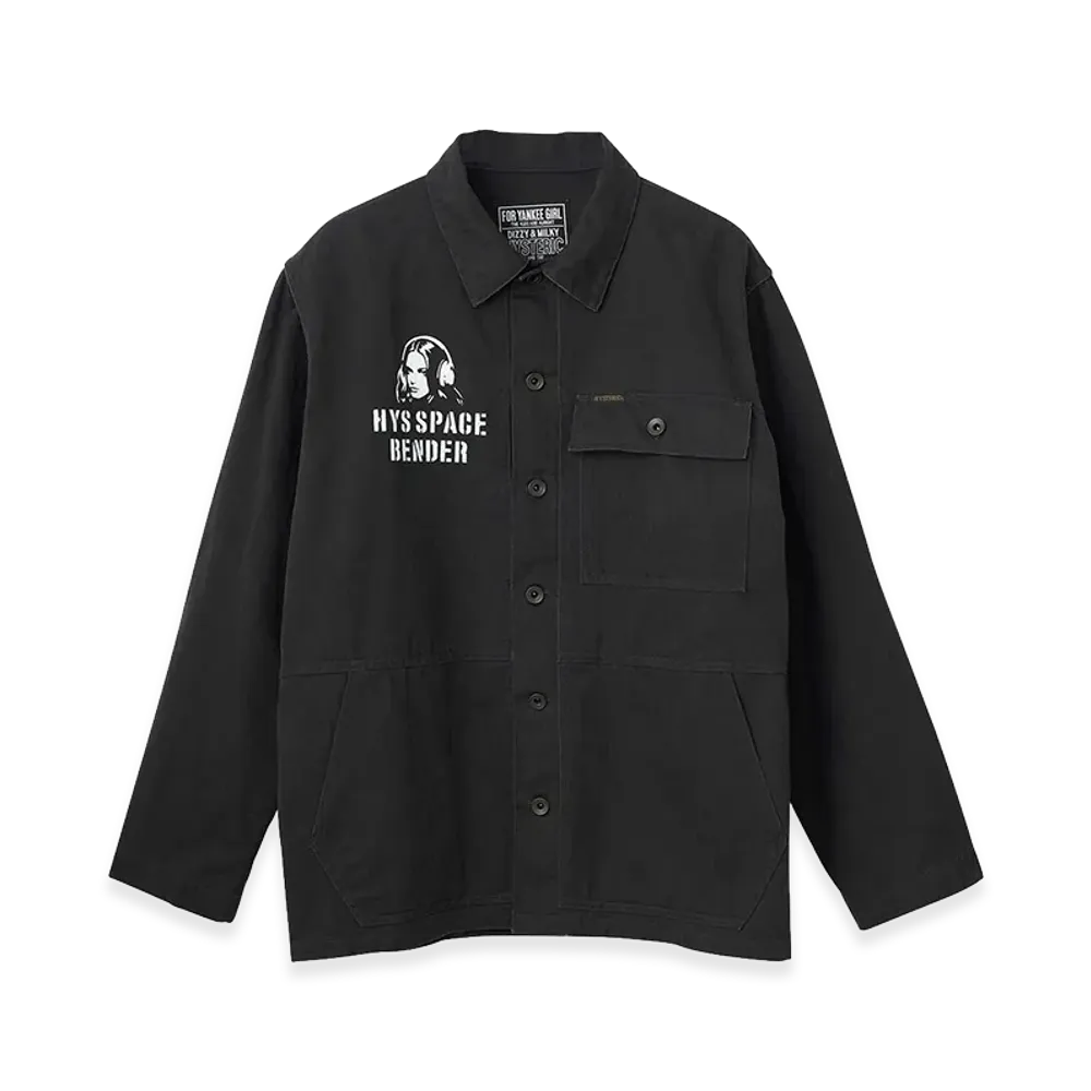 HYSTERIC GLAMOUR HYS Space Bender M-44 Hbt Shirt Jacket "Black"