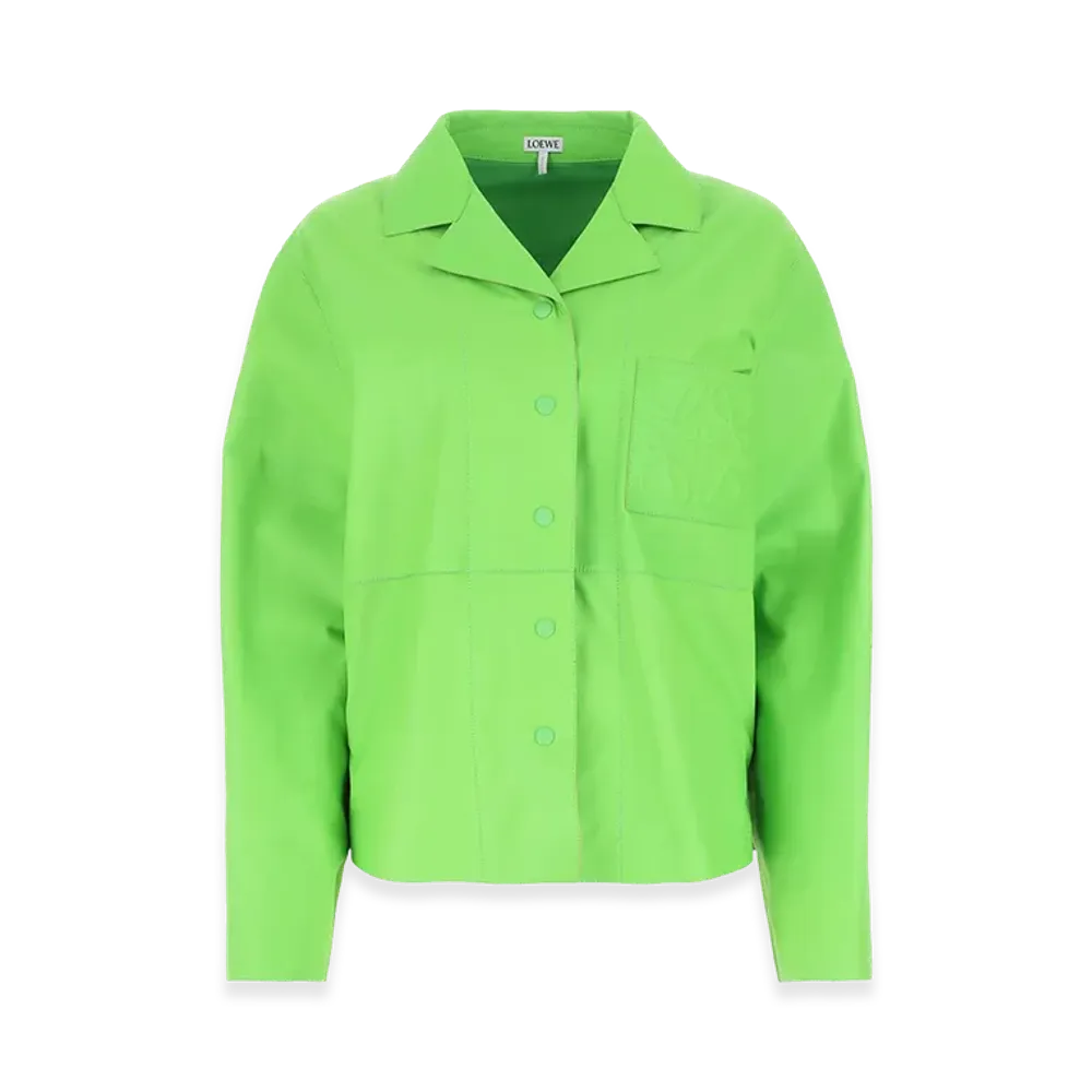 LOEWE Women's Leather Shirt "Fluo Green"