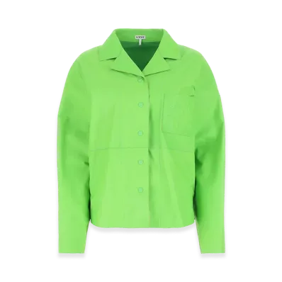 LOEWE Women's Leather Shirt "Fluo Green"