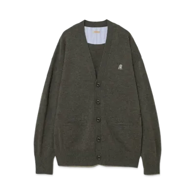 UNDERCOVER Cashmere Blend Wool Knit Cardigan "Top Khaki"