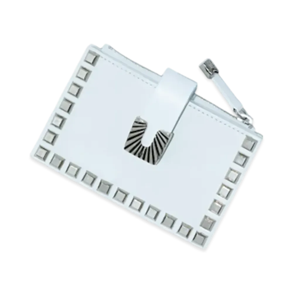TOGA TOO Leather Wallet Studs Small "White"