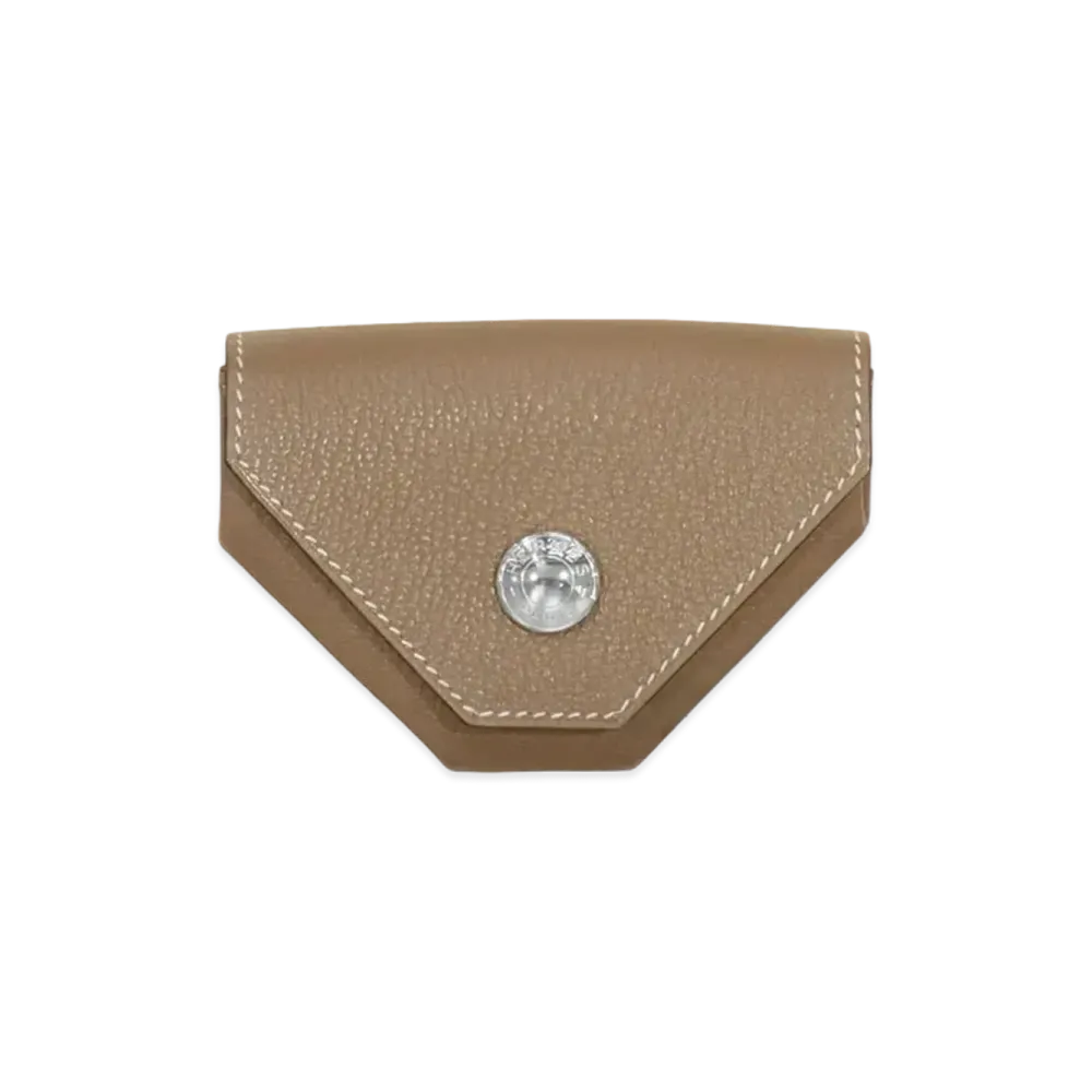 Hermes Le Vinquatre Coin Case Chevre Mysore "Etoupe/Silver"
