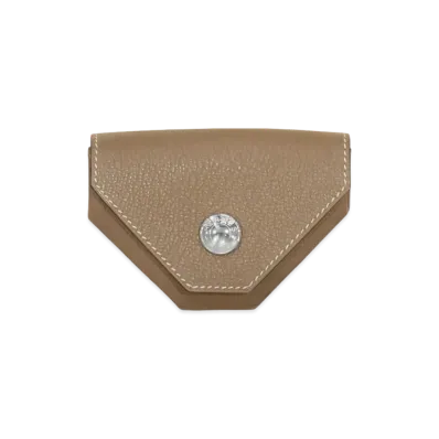Hermes Le Vinquatre Coin Case Chevre Mysore "Etoupe/Silver"