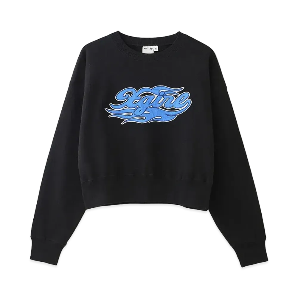 X-Girl Flame Logo Patch Compact Sweat Top "Black"