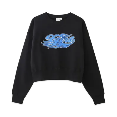 X-Girl Flame Logo Patch Compact Sweat Top "Black"
