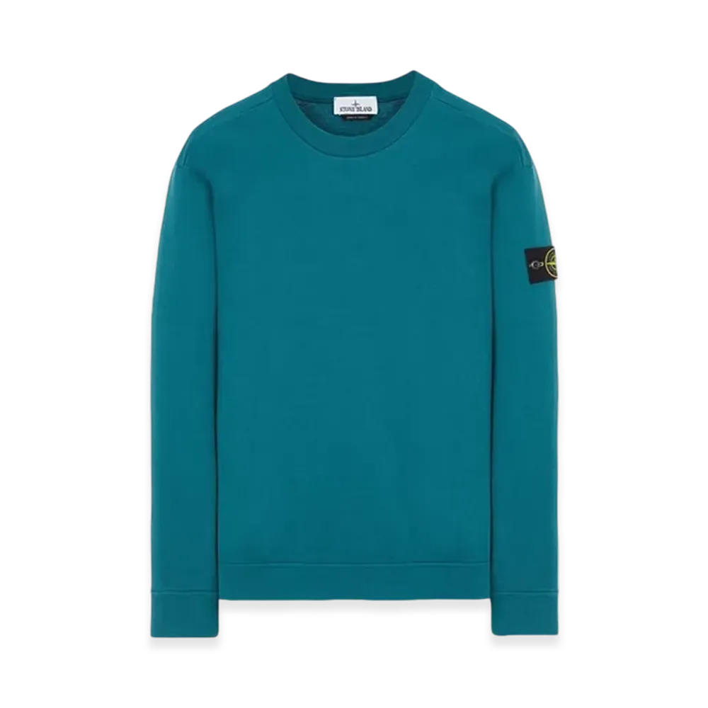 Stone Island 63750 Heavy Cotton Fleece Crewneck Sweatshirt - 23FW "Dark Teal Green"