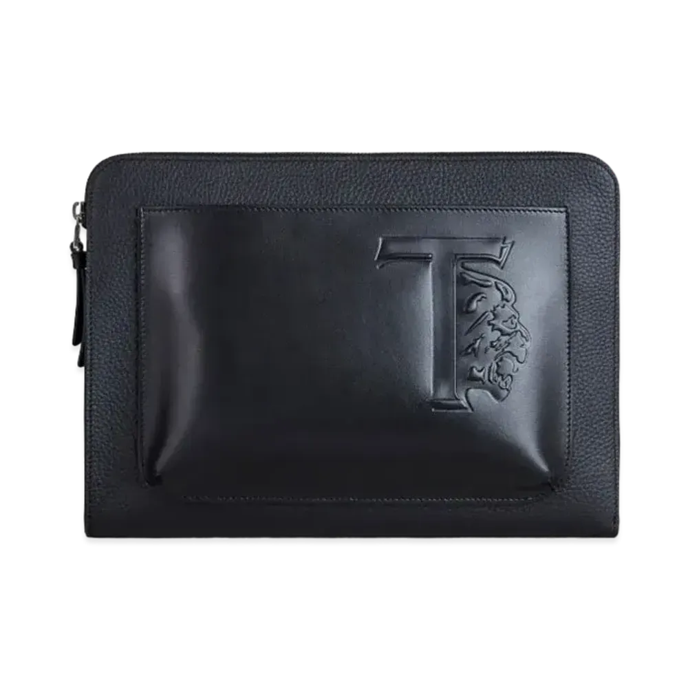 TOD'S Leather Document Holder Small "Black"