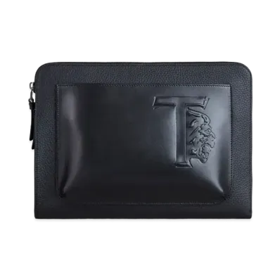 TOD'S Leather Document Holder Small "Black"