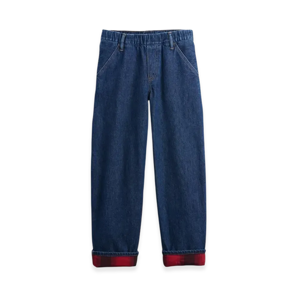 Gap x Stranger Things Flannel Lined Carpenter Baggy Denim (Kids) "True Indigo"