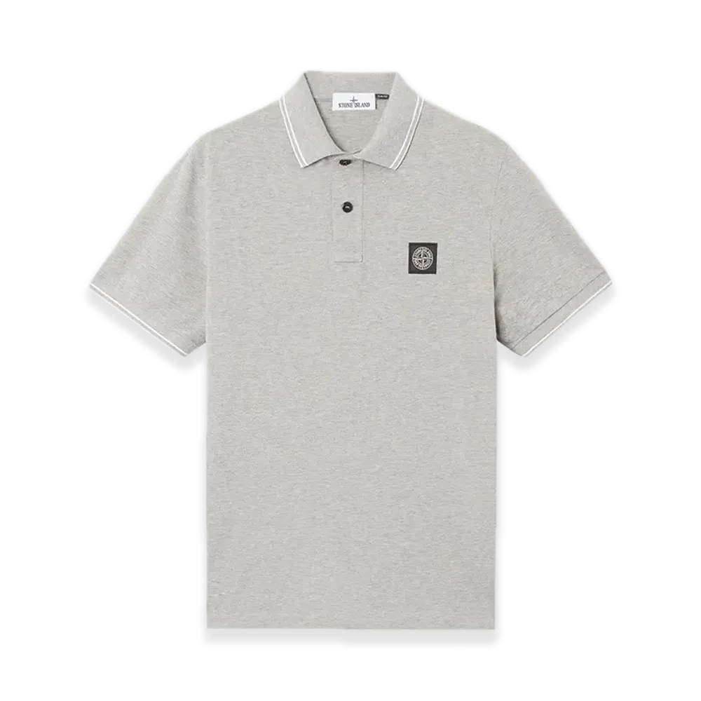 Stone Island 22002SC Organic Cotton Elastane Pique "Dust Grey Melange"