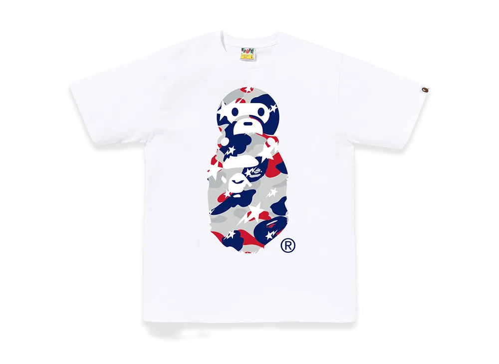 A BATHING APE Sta Strike Camo Milo On Ape Head Tee "White/White"