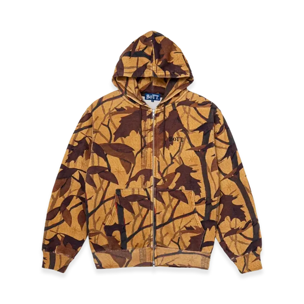 BoTT Washed Tree Camo Zip Hoodie "Light Brown"