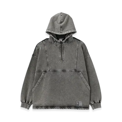 X-Girl Women's Faded Face Label Anorak Sweat Hoodie "Black"