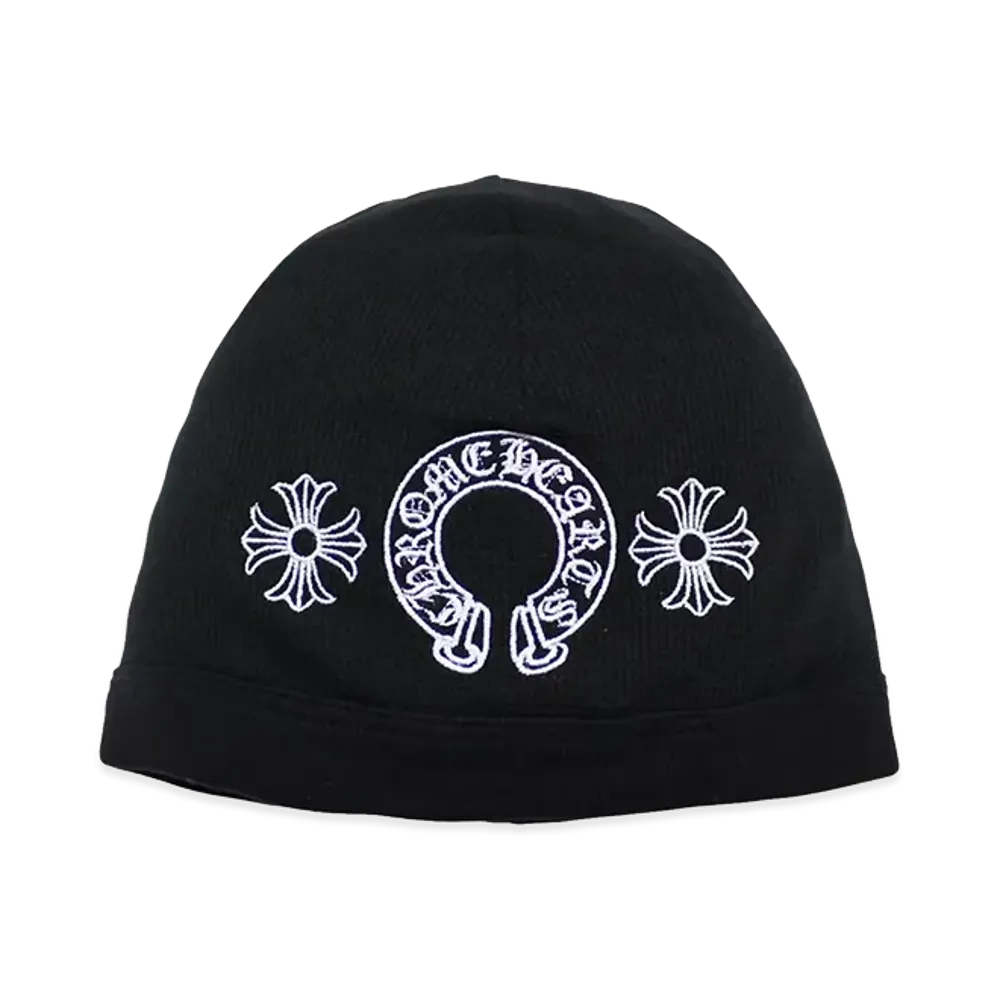 Chrome Hearts Horseshoe & CH Plus Skull Cap Beanie "Black"