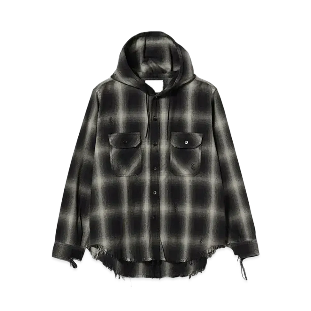 BEAMS FUTURE ARCHIVE Damage Nel Hoody "Black"