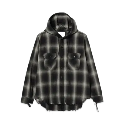 BEAMS FUTURE ARCHIVE Damage Nel Hoody "Black"