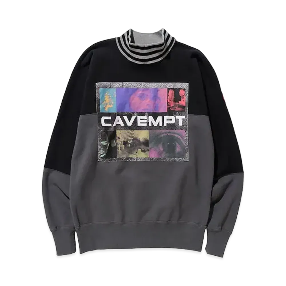 Cav Empt (C.E) FOG PATCH MOCK TURTLE NECK SWEAT "Charcoal"