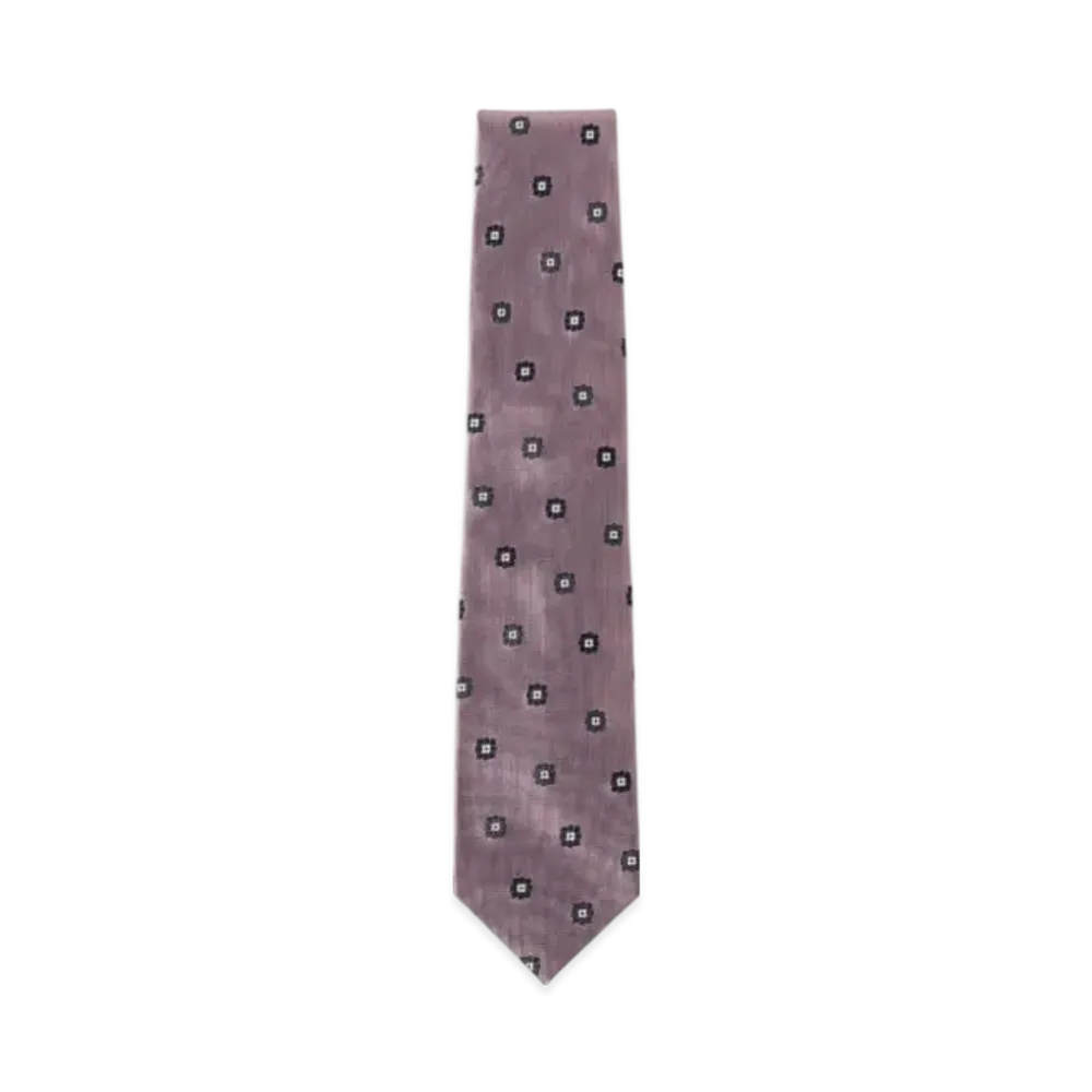 BEAMS Silk Flower Pattern Necktie "Pink"