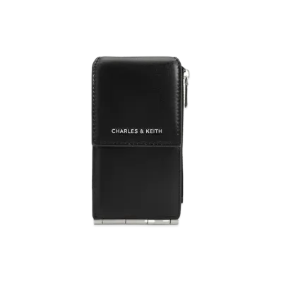 CHARLES & KEITH Carla Trifold Side Zip Card Holder "Noir"