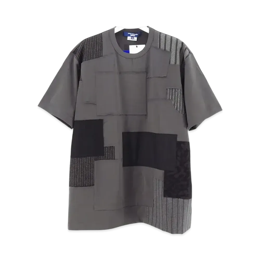 JUNYA WATANABE MAN Cotton Jersey Multi-Material Patchwork T-Shirt "Gray"