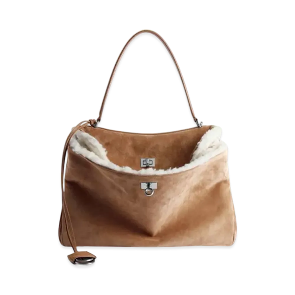 BALENCIAGA Rodeo Handbag Medium "Noche/White"