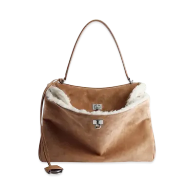 BALENCIAGA Rodeo Handbag Medium "Noche/White"