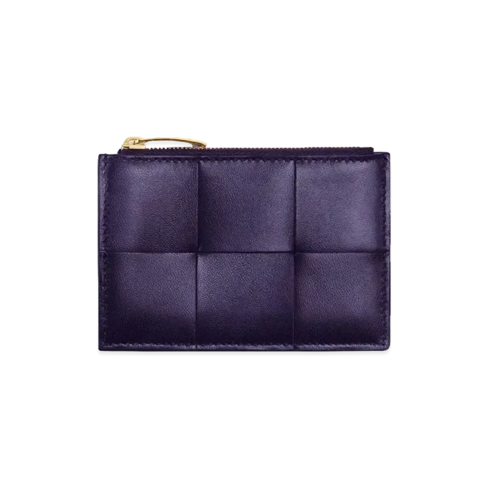 Bottega Veneta Zipped Card Holder "Raisin"