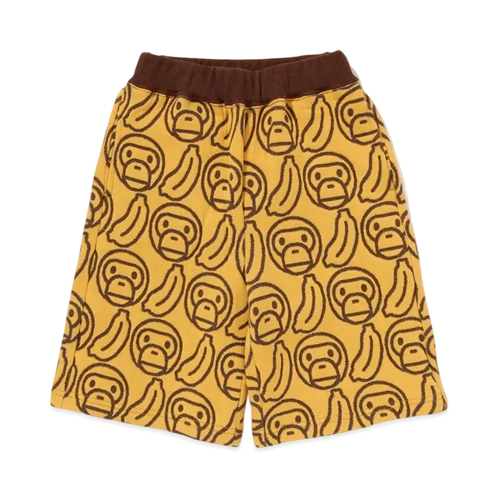 A BATHING APE Banana Milo Knit Jacquard Shorts "Yellow"