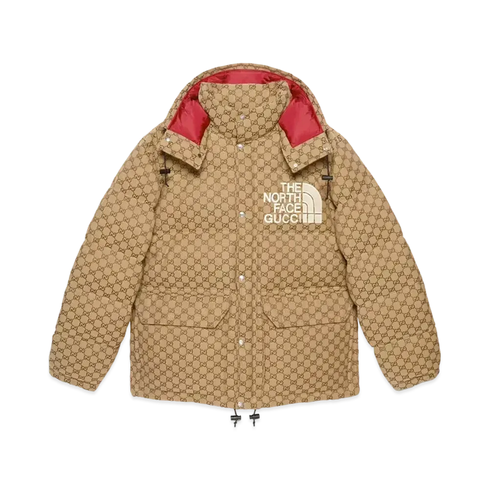 Gucci x The North Face Logo Enbriderie Down Jacket "Beige Ebony"