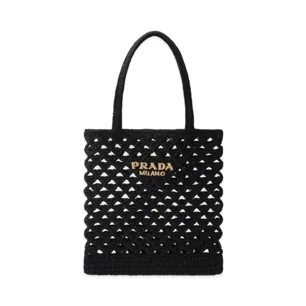 PRADA Crochet Tote Bag "Black"
