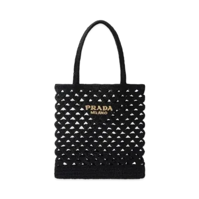 PRADA Crochet Tote Bag "Black"