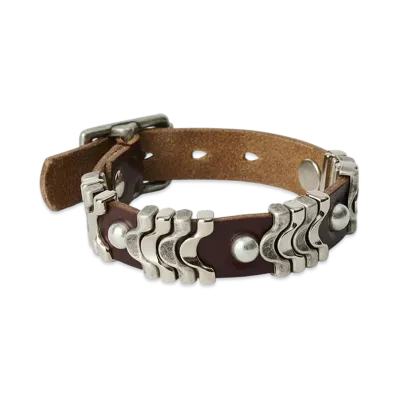 OUR LEGACY Women's Wave Bracelet "Burgundy Chromexcel Leather"