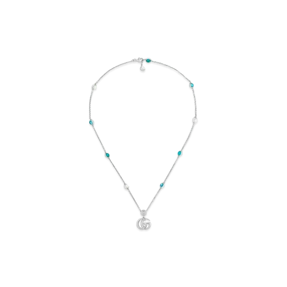 GUCCI Double G Mother Of Pearl Necklace "Turquoise"