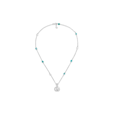 GUCCI Double G Mother Of Pearl Necklace "Turquoise"