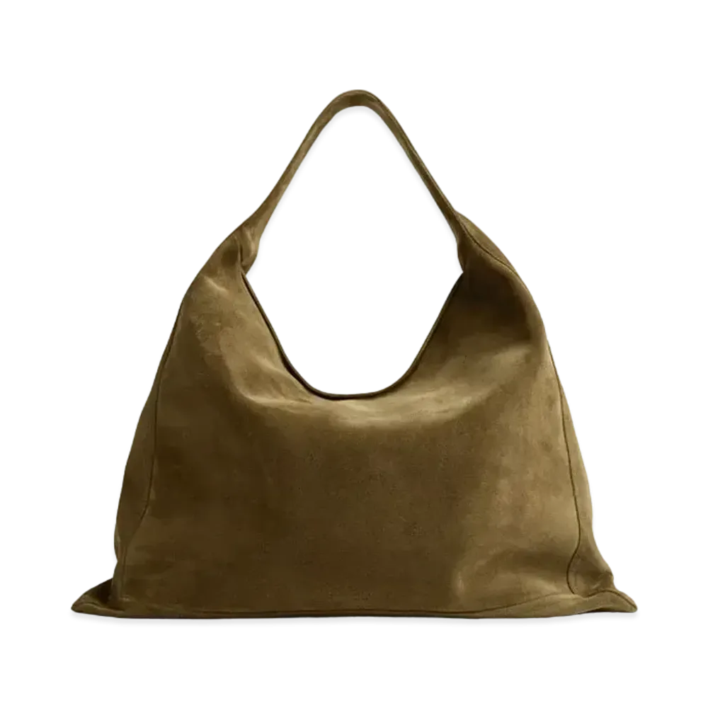 Bottega Veneta Large Hop Smooth Suede "Olive Oil"