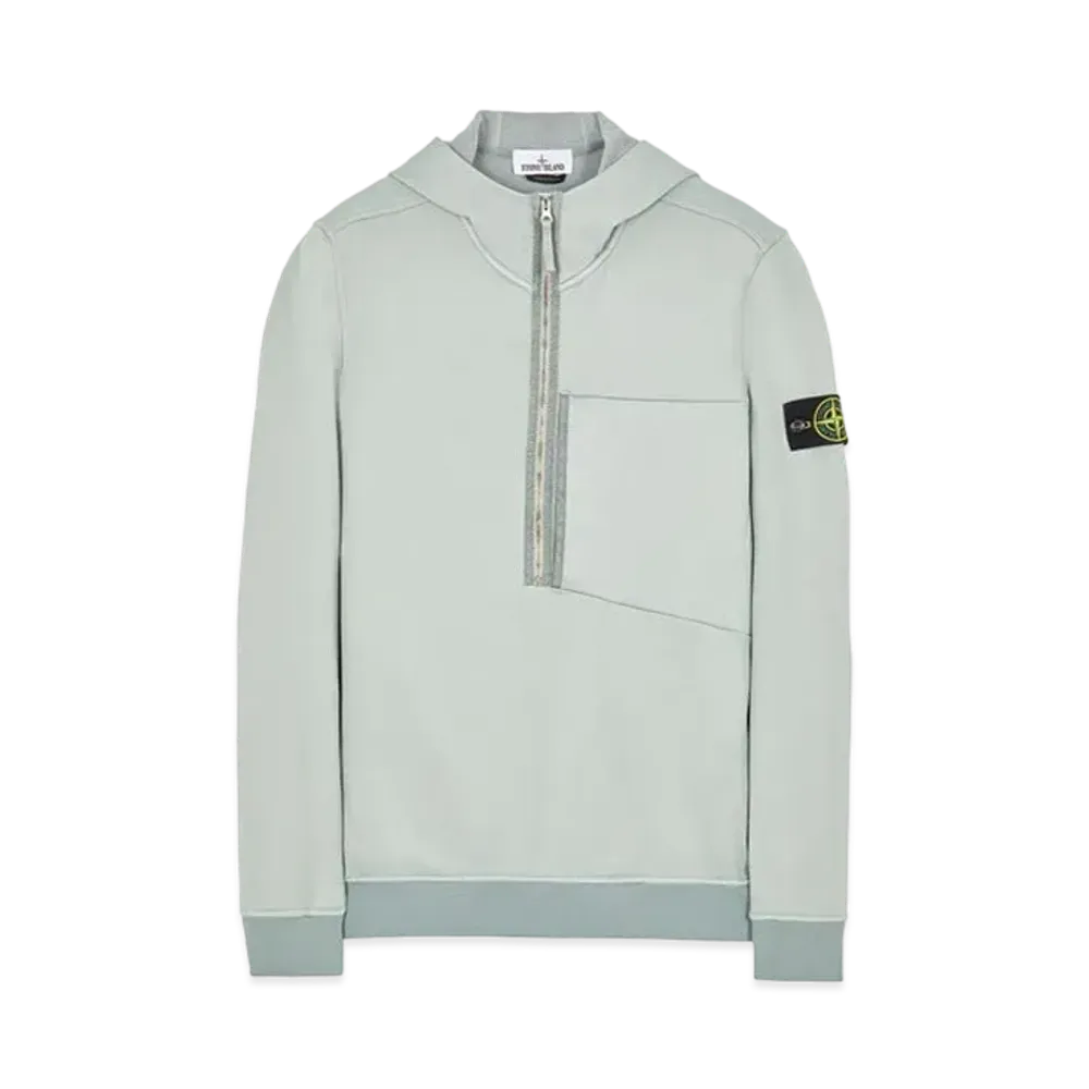 Stone Island 63247 COTTON NYLON FLEECE "Pearl Grey"