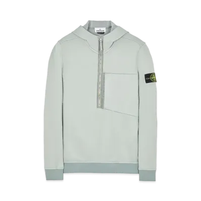 Stone Island 63247 COTTON NYLON FLEECE "Pearl Grey"