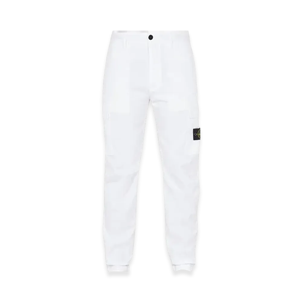 Stone Island 30410 Supima Cotton Twill Stretch-TC Regular Fit Cargo Pants - 24SS "White"