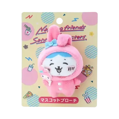 Sanrio -Chiikawa- Nagano Friends x Sanrio Characters Mascot Brooch (Hachiware x My Melody)
