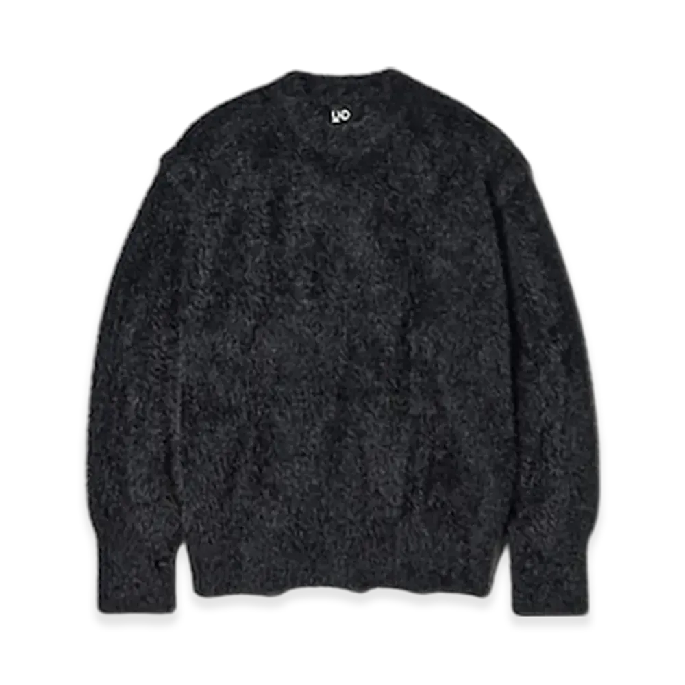 GU x UNDERCOVER Shaggy Crew Neck Sweater "Black"