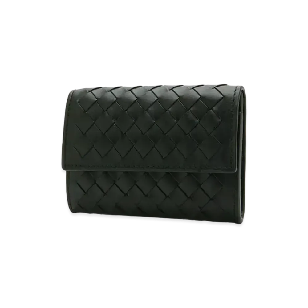 Bottega Veneta Intrecciato Calfskin Long Button Wallet "Black"