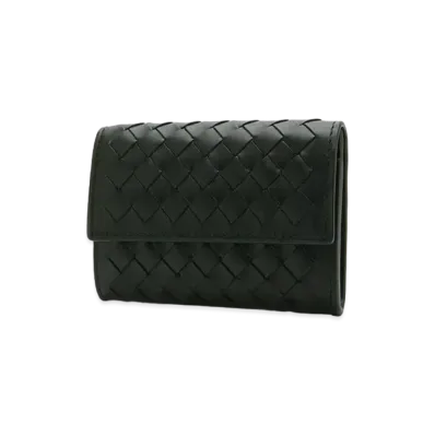 Bottega Veneta Intrecciato Calfskin Long Button Wallet "Black"