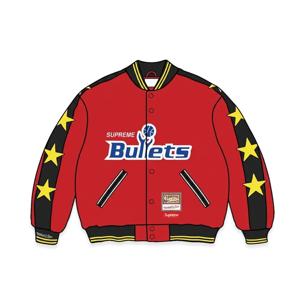 Supreme x Mitchell & Ness Teams Varsity Jacket "Red"