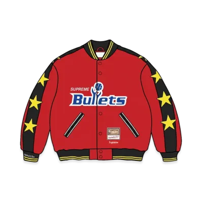 Supreme x Mitchell & Ness Teams Varsity Jacket "Red"
